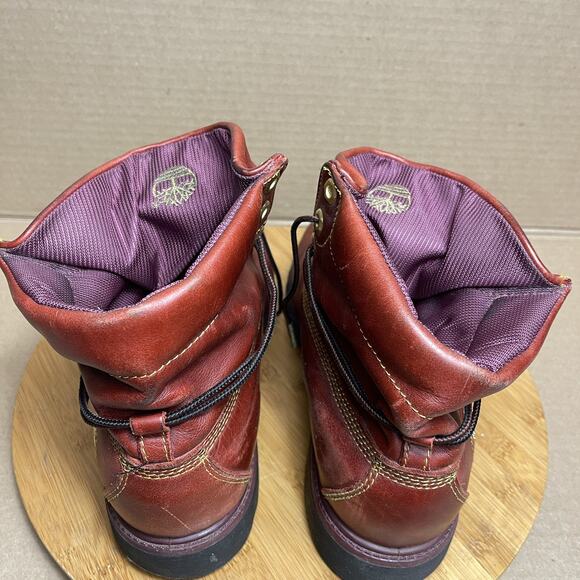 Timberland 6 Inch Leather Burnt Sienna Limited Release Boots Gold Thread Sz 8.5 main image 4